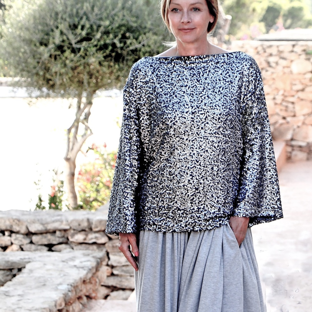 Silver Sequin Top